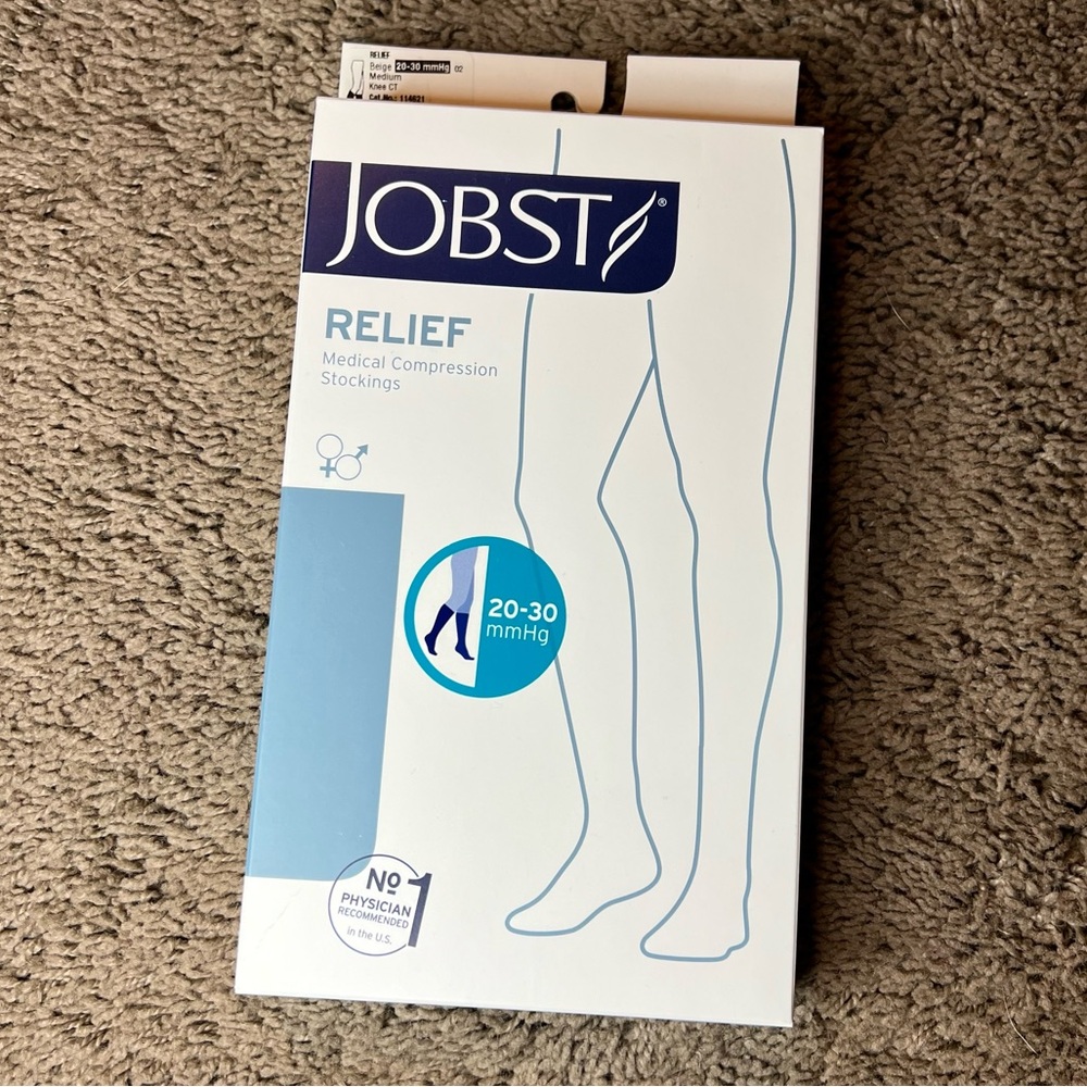 NIB Jobst Relief Medical Compression Stockings beige size medium A39